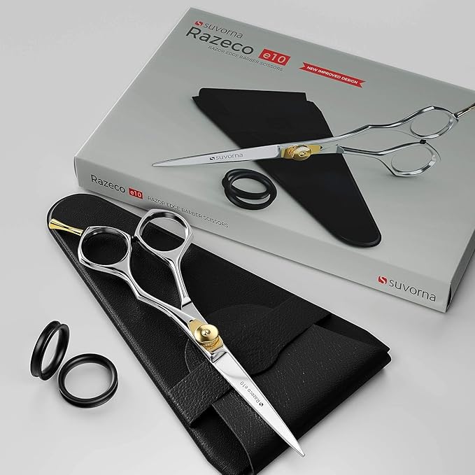 Suvorna Hair Cutting Scissors for Professionals, Barbers - Hair Shears for Cutting, Trimming, Grooming, Precision - Extremely Sharp Razor Edge - Made With 6.5" Japanese Stainless Steel for Men, Women.