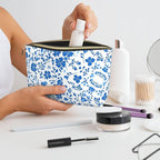 Womens Leather Makeup Bag Cosmetic Bag Travel Toiletry Bags Make Up Bags for Women Adult (Colorful Butterfly-1)