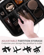 Makeup Bag with LED Lighted Mirror| Portable Makeup Organizer Train Case with 2X/3X Magnification & 3 Color Lights for Precision, Adjustable Brightness| Elegant Gift Packaging, Gift for Women, Leopard