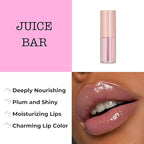 Sophia + Mabelle Hydrating Lip Oil – Lightweight, Non-Sticky & High-Shine Lip Gloss Oil – Moisturizing, Nourishing, Soothing Tinted Formula for Soft Lips – 3.7g (Juice Bar (Pinky Clear), 3.7g)