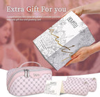 BOYATU Travel Makeup Bag Cosmetic Bags for Women: 3 Pcs Set Portable Make up Bag with Handle - Vegan Leather Toiletry Bags with Compartments - Makeup Organizer for Travel Essentials(A-2-Pink)