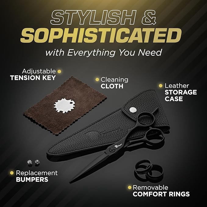 Fagaci Hair Scissors Professional 4.5” 440C Steel for Superior Precision, Extremely Sharp Blades Hair Cutting Scissors for Women & Men, Durable Sharpness Hair Shears for Hair Cutting, Barber Scissors