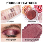 Cream Glitter Orchid Shimmer Metallic Eyeshadow Palette Makeup, Natural Single Mini Instant Holographic Eyeshadow For Women, Sombras Crema Para Ojos, Talc, Paraben & Cruelty Free, 26