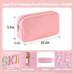 Travel Essentials Makeup Bag for Women Water-resistant Toiletry Organizer Nylon Cosmetic Pouch Preppy Stuff