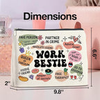 Work Bestie Gifts Makeup Bag, Work Best Friend Gifts for Women, Gifts for Coworker Colleagues Friend Work Bestie Zipper Makeup Pouch