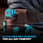 Ox Pro Construction Tool Belt - 22-Pocket Leather Tool Belt Pouches - (XL) Belt Made of Oil-Tanned Leather with Double-Stitching and Steel Rivets - OX-P263603