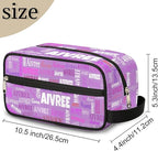 Personalized Name Toiletry Bag, Large Travel Cosmetic Bag Portable Makeup Organizer Bag for Women Bathroom Shower Essentials, Orchid Purple Color, Colorful Names Ranked