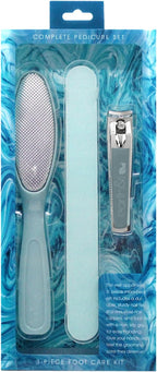 Earth & I - 3 pc Manicure Pedicure Set: Large Nail Clipper, Callus Remover & Contour File, Stainless Steel Nail & Foot Care Kit for Men & Women, at Home Mani-Pedi Kit, Travel-Friendly Nail Care Tools