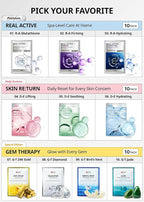 SNP 1000mg Bird's Nest + Hyaluronic Acid Ampoule Sheet Mask | Hyaluronic Acid Sheet Mask | Maximum Hydration and Protection for All Dry Skin Types | Korean Skincare Facial Mask | 10 Sheets