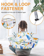 Lictin Haircut Capes Umbrella for Kids - Hair Cutting Haircut Cape Kids Waterproof Foldable Adjustment, Hairdressing Umbrella Cape Apron, Dinosaur Theme