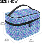 Mermaid Makeup Bag, Watercolor Rainbow Scales Mermaid Makeup Organizer Bags Toiletry Bag Box Travel Cosmetic Bag Make Up Train Case for Women Teen Girl Ladies