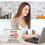 Coffee Gifts Makeup Bag Coffee Lover Gift Cosmetic Bag for Women Zipper Pouch Travel Toiletry Gifts for Birthday Christmas