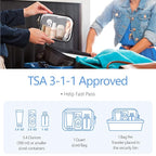 PACKISM TSA Approved Toiletry Bag, 3 Pack Clear Makeup Bags with Handle Large Opening, Clear Toiletry Bags Fit Carry-on Travel Essentials, Quart-sized Travel Bags for Toiletries, Black