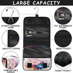 Travel Toiletry Bag for Women & Men Colorful Art Flowers Hanging Cosmetic Organizer Portable Waterproof Makeup Case Make Up Bag with Compartments Travel Essentials for Bathroom Shower
