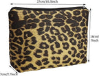 Makeup Bag For Women - Soft and Warm Material Cosmetic Bags Leopard Print Design Ladies Tote Bag,Women's Pencil Case Makeup Organizer with Zipper (Yellow)
