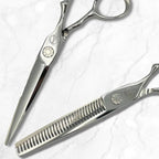 Set of Professional Hair Cutting Scissors in VG-10 Japan Steel - Includes Hair Cutting Scissors, Thinning Shears and Leather Case - Heritage for Master Stylists (6.0 Inch)