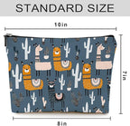 Cute Makeup Bag for Purse Canvas Waterproof Funny Cosmetic Bags for Women Zipper Travel Toiletry Pouch-Alpaca Makeup Bags-Grey