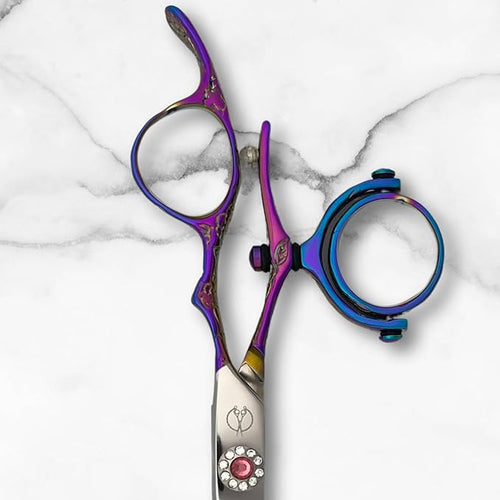 6-Inch Swivel Thumb Hair Cutting Scissors - Professional Salon and Barber Shears for Hairdressers, 440C Stainless Steel, Ergonomic Design, Precision Convex Blade