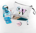 SEAMOON Women Birthday Unique Maid of Honor Friendship Gifts for Women Sister Bridesmaid Bride Personalized Travel Makeup Cosmetic Bag with Mirror Valentines Mothers Day Christmas Graduation W
