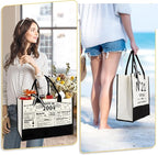 21st Birthday Gifts for Her Canvas Tote Bag Travel Gear, Unique 21 Years Old Gifts for Girlfriend Sister Coworker Friends Classmate Women, Vintage N°21 Handbag & Cosmetic Bag & Back in 2004 Poster