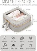 Popvibe Clear Makeup Bag Travel Cosmetic Case Transparent Toiletry Bag with Zipper, Portable Make Up Organizer Traveling Compact Car Bag for Essentials