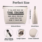 Funny Quote Cosmetic Bag Funny Gifts for Women Friends Gag Gifts Christmas Farewell Friendship Gifts for Women Friends Sister Coworkers Don't Test Me Travel Makeup Bags