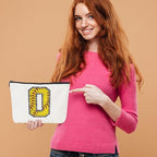 Softball Gifts Initial Makeup Bag Monogrammed Cosmetic Bag Letter O Zipper Pouch Softball Accessories for Girls Women Player Coach Friend Stuff Graduation Birthday Gifts ﻿