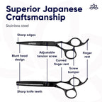 Equinox Professional Scissors Set - Barber & Thinning Shears for Hair Cutting & Grooming, Premium Japanese Stainless Steel, Barber Accessories & Tools