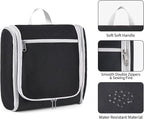 Della Gao Hanging Toiletry Bag for Men and Women, Large Capacity Cosmetics Makeup Bag Toiletries Organizer, Bathroom Bag, Water-Resistant Nylon, Black