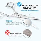 High-End Hair Scissors Professional with CNC Tech, 6.5" Extremely Sharp Hair Cutting Scissors, 440C Steel Barber Scissors Convex Blades, Haircut Hair Shears for Women Men, Salon & Home Hairdressing