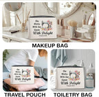 Sewing Gifts Makeup Bag, Quilting Gift for Quilters Sewing Lover, Inspirational Hostess Gifts for Women Mom Grandma Birthday Christmas Zipper Cosmetic Bag Travel Toiletry Pouch for Purse