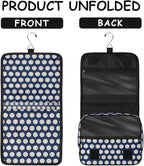 Travel Toiletry Bag for Women & Men Baseball Sports Blue Hanging Cosmetic Organizer Portable Waterproof Makeup Case Make Up Bag with Compartments Travel Essentials for Bathroom Shower