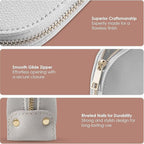 Small Makeup Bag For Purse - Elegant & Compact Cosmetic Pouch For On-The-Go Beauty - Travel Essentials (Gray)