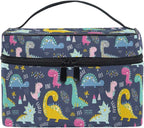 Makeup Bag, Cute Funny Dinosaurs Travel Makeup Organizer Bag Cosmetic Cases Toiletry Bags for Girl Women Ladies