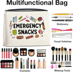 Snack Lover Gifts for Women, Foodie Gifts Makeup Bag, Emergency Snacks Zipper Makeup Pouch