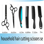 6-Piece Hair Scissors Set - 440C Steel Barber Shears Kit with Case, Razor-Sharp Professional Hairdressing Scissors for Salon, Home, Men/Women, Kids & Pet Grooming