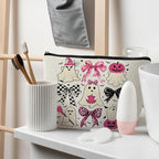 Coquette Bow Ghost Cosmetic Bags: Cute Halloween Gifts for Women, Horror & Spooky Makeup Bags