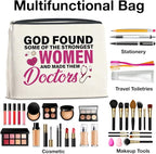 Doctor Gifts Makeup Bag, Thank You Gifts for Doctors, Medical Student Graduation Gift, New Doctor Gifts, God Found Some of the Strongest Women And Made Them Doctors Zipper Makeup Pouch