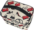 Makeup Train Case High Heels Handbags Print Carrying Portable Zip Travel Cosmetic Brush Bag Organizer Large for Women