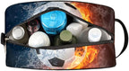 Fire Soccer Ball Portable Travel Toiletry Bag, Ice Fire Football Dopp Kit Cosmetic Organizer Makeup Bag Shower Shaving Bag for Men Women