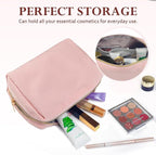 Aosbos Small Makeup Bag Travel Size Cosmetic Bags for Women Small Zipper Pouch with Inner Compartments | Idea for Purse Organizer (Pink)