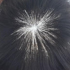 FACE MIRACLE Toupee for Men French Lace Hairpiece Human Hair Replacement System Skin PU Mens Toupee V-Looped Front Hair Piece 6X9#1B10 1B# OFF BLACK WITH 10% SYNTHETIC GREY-80% Light Density