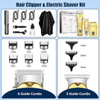 SUNNOW Hair Clippers Professional Cordless for Men, Beard Trimmer Hair Trimmer Electric Foil Shavers Razor Kit, Rechargeable Hair Cut Machines Men's Beard Grooming Kit for Home, Barber