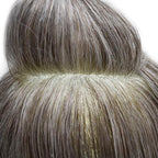 FACE MIRACLE Toupee for Men French Lace Hairpiece Human Hair Replacement System Skin PU Mens Toupee Hair Wigs for Man V-Looped Front Hair Prosthesis 8"X10" #450 4# MEDIUM BROWN WITH 50% SYNTHETIC GREY