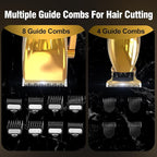 Cordless Hair Clippers for Men,Professional Hair Clippers Trimmer Kit,Barber Fading Clipper and Zero Gap T-Blade Trimmer Set with LED Display for Mens Gifts(Gold)