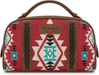 Montana West Wrangler Makeup Bags for Women Portable Aztec Toiletry Bag Southwestern Travel Cosmetic Organizer for Gift