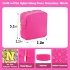 Travel Essentials Makeup Bag for Women Water-resistant Toiletry Organizer Nylon Cosmetic Pouch Preppy Stuff