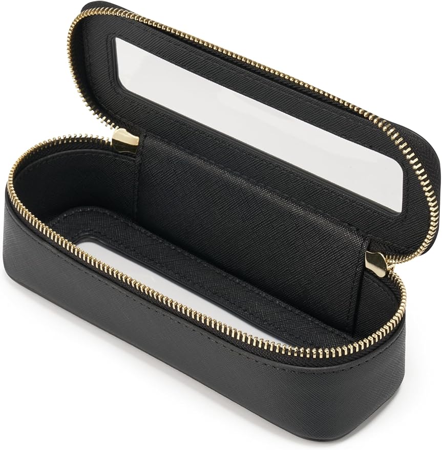 Popvibe Clear Makeup Bag Travel Cosmetic Case Transparent Toiletry Bag with Zipper, Portable Make Up Organizer Traveling Compact Car Bag for Essentials