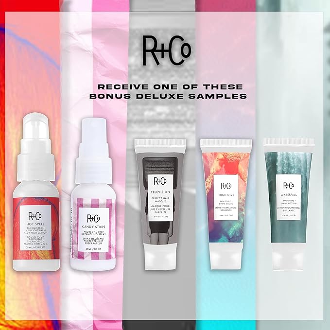 R+Co Atlantis Moisturizing B5 Shampoo & Conditioner Set + Deluxe Sample (0.5oz) | Deep Hydration & Repair for Dry Hair | Vegan + Cruelty-Free | 33.8oz (Pack of 2)