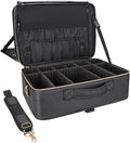 Relavel Extra Large Makeup Case Travel Makeup Bag Professional Leather Artist Bag Portable Cosmetic Brush Holder Organizer Nail Organizer Box with Adjustable Dividers